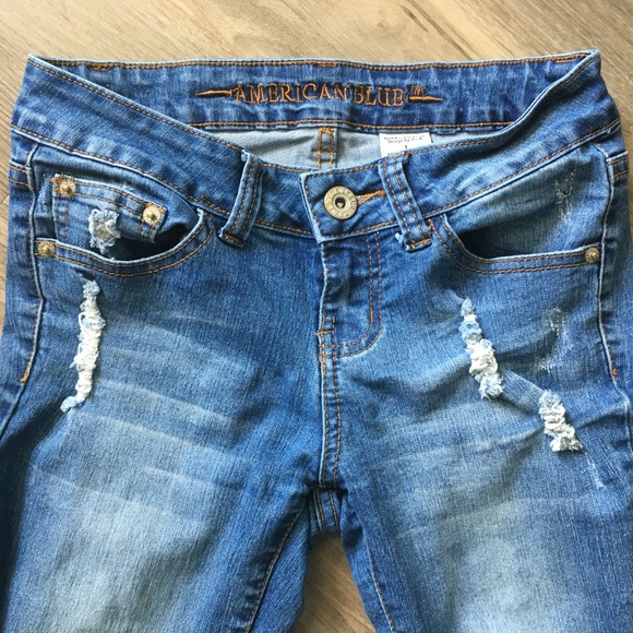 Jeans Premium Taille 28 Bleu Délavé Et Déchiré Coupe Skinny - Occasion Très Bon état